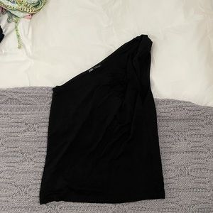 Zara Formal One Shoulder Black Shirt